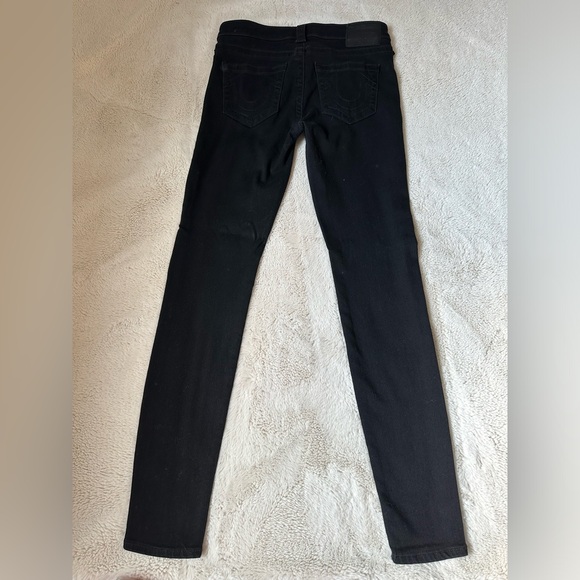 True Religion Halle Mid Rise Super Skinny Jean in Black NWOT - Picture 2 of 5